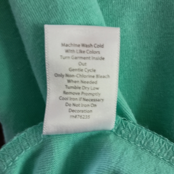 Coral Bay Aqua/Lt Mint Palm Tree Beaded Tee - Picture 5 of 5